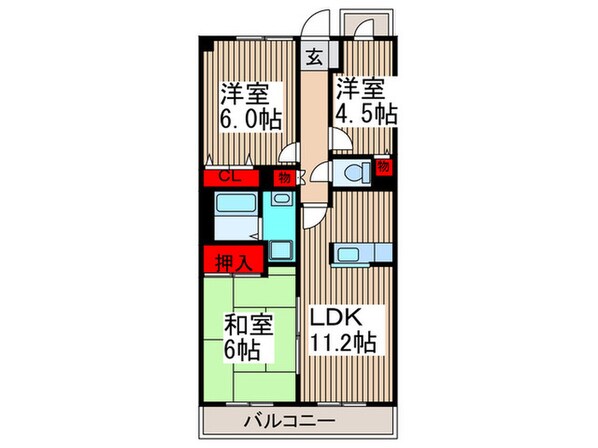 パ－クヴィレッチ中原の物件間取画像